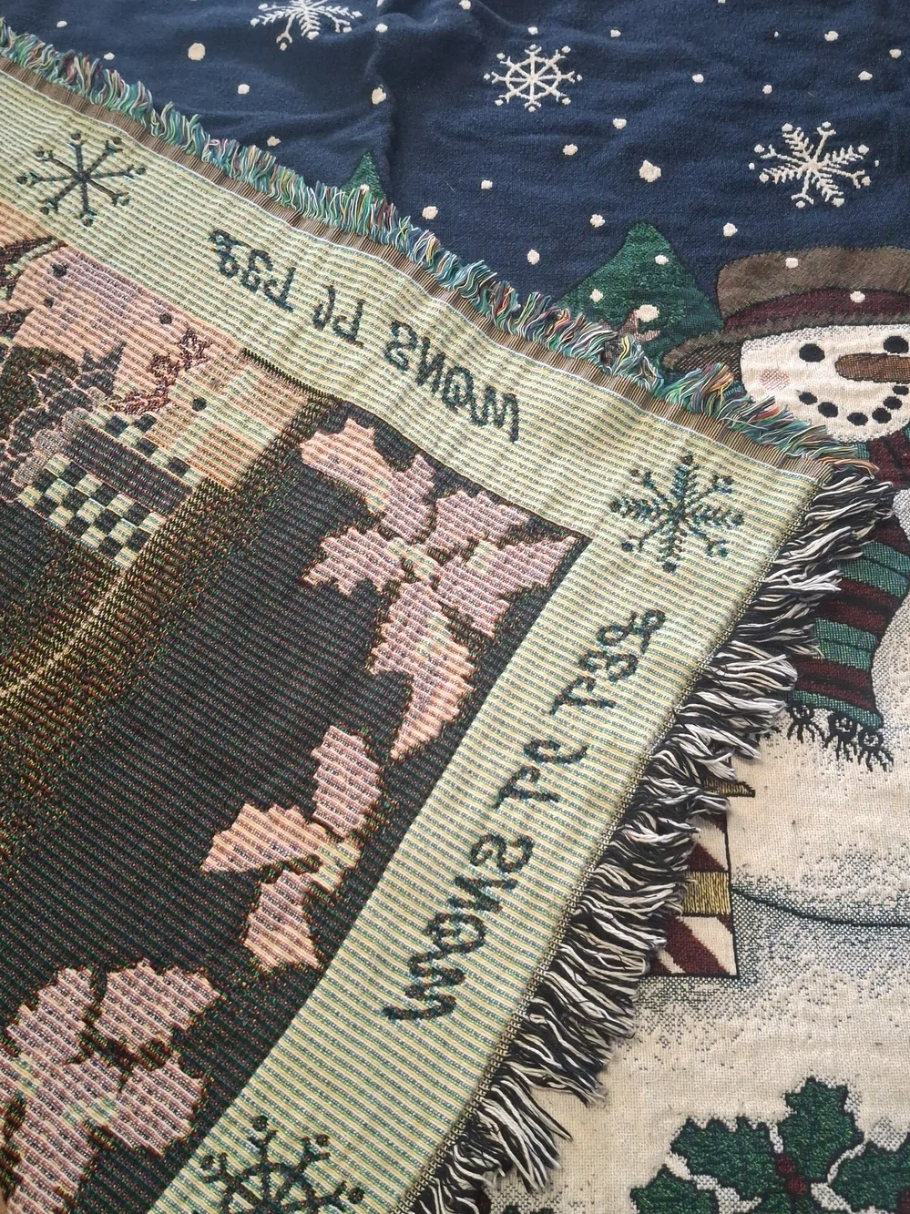 Vintage Chatham Quilt Let It Snow” 72” X 56”